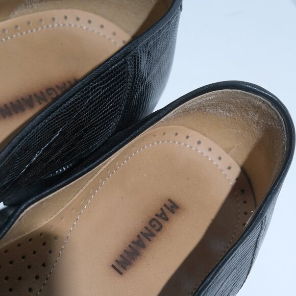 Share Vintage Magnanni Black Lizard leather Penny Loafer Men's Size 9 M Made in - Picture 6 of 7